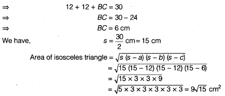 NCERT Solutions for Class 9 Maths Chapter 7 Heron's Formula 7.1 6a